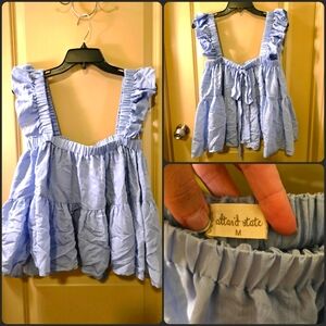 Light Blue Babydoll Top